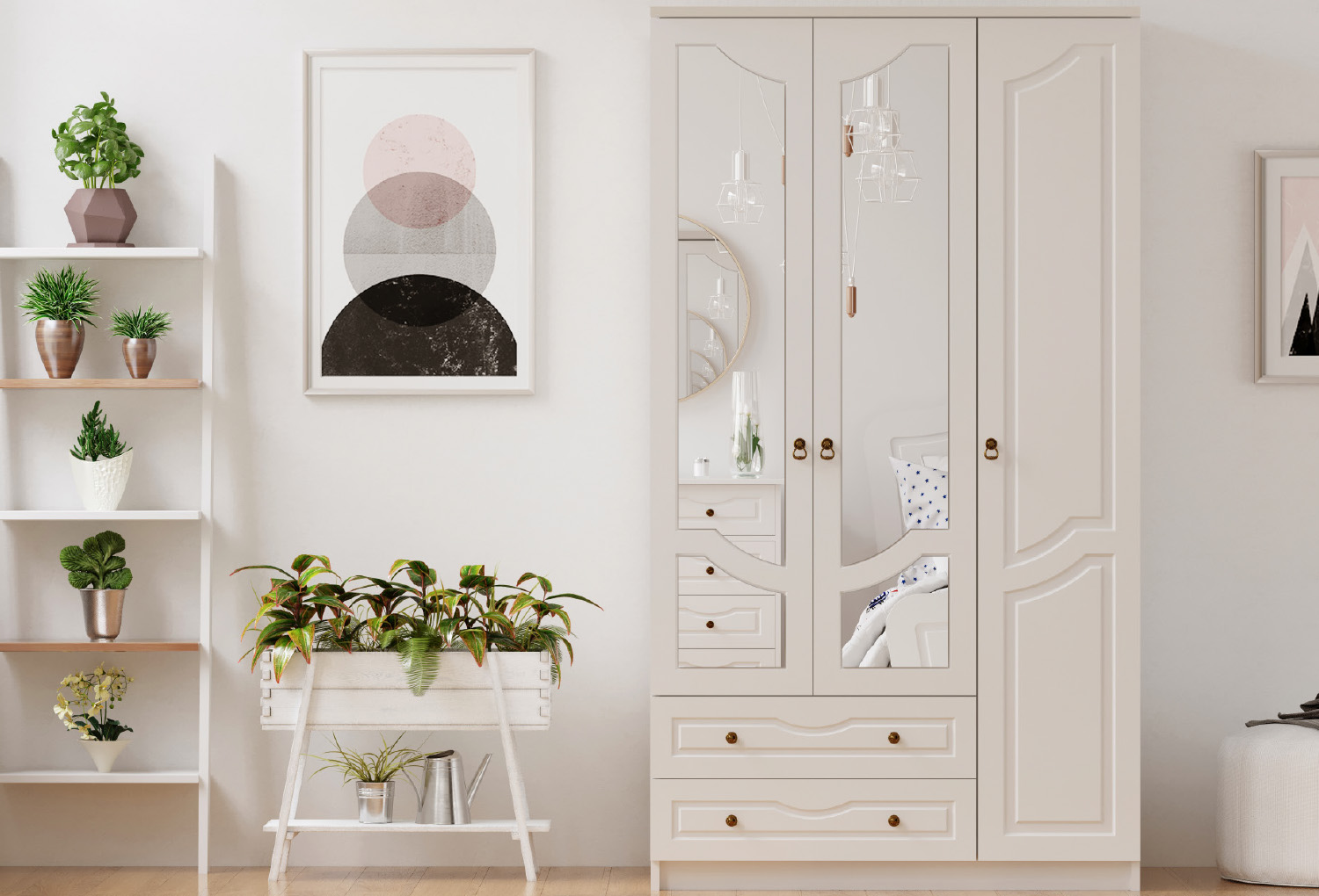 Ada Country 3 Kapaklı 2 Çekmeceli Mega Gardırop